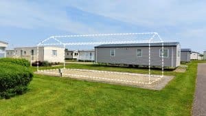 Empty static caravan plot in the well maintained kingfisher caravan park