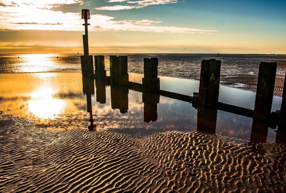 Sunset beach views at Cleethorpes Lincolnshire