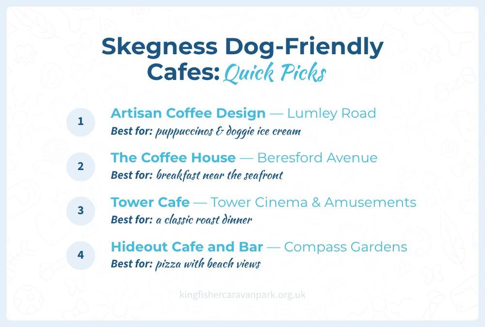 Aerial view of Skegness town centre and seafront, home to several dog friendly cafes