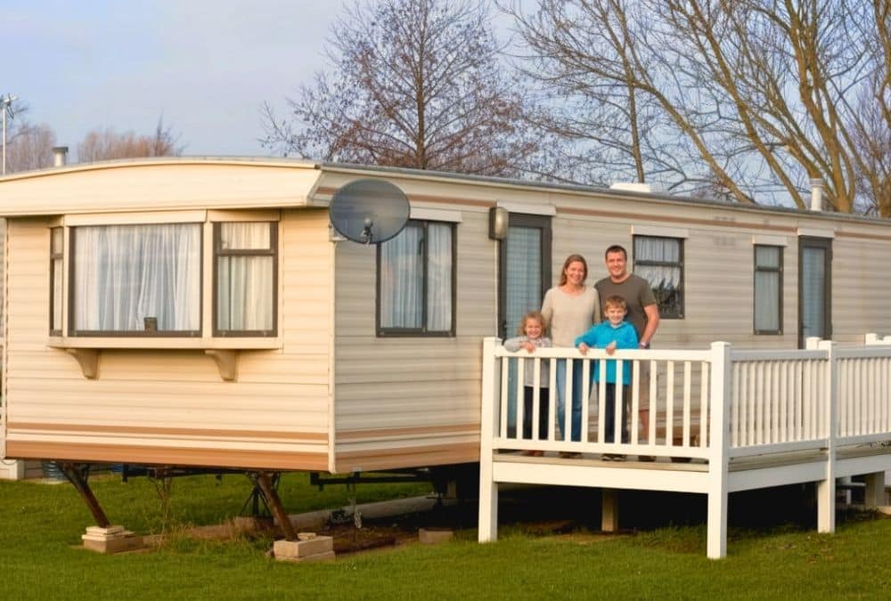 Family enjoying the benefits of owning a static caravan on a UK holiday park