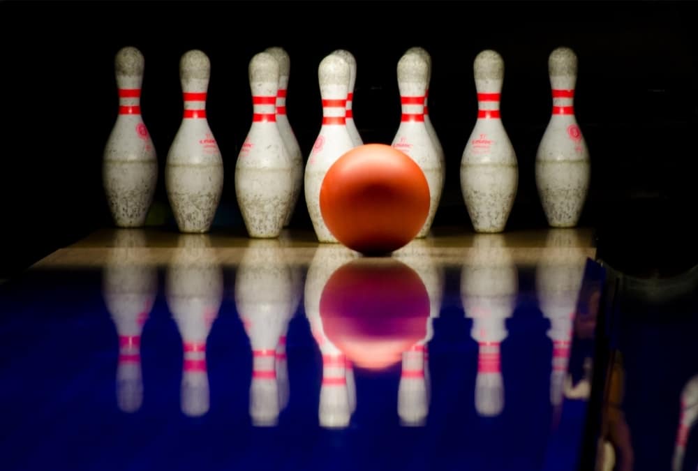 Ten-pin bowling lanes, one of the indoor activities at Skegness Pier