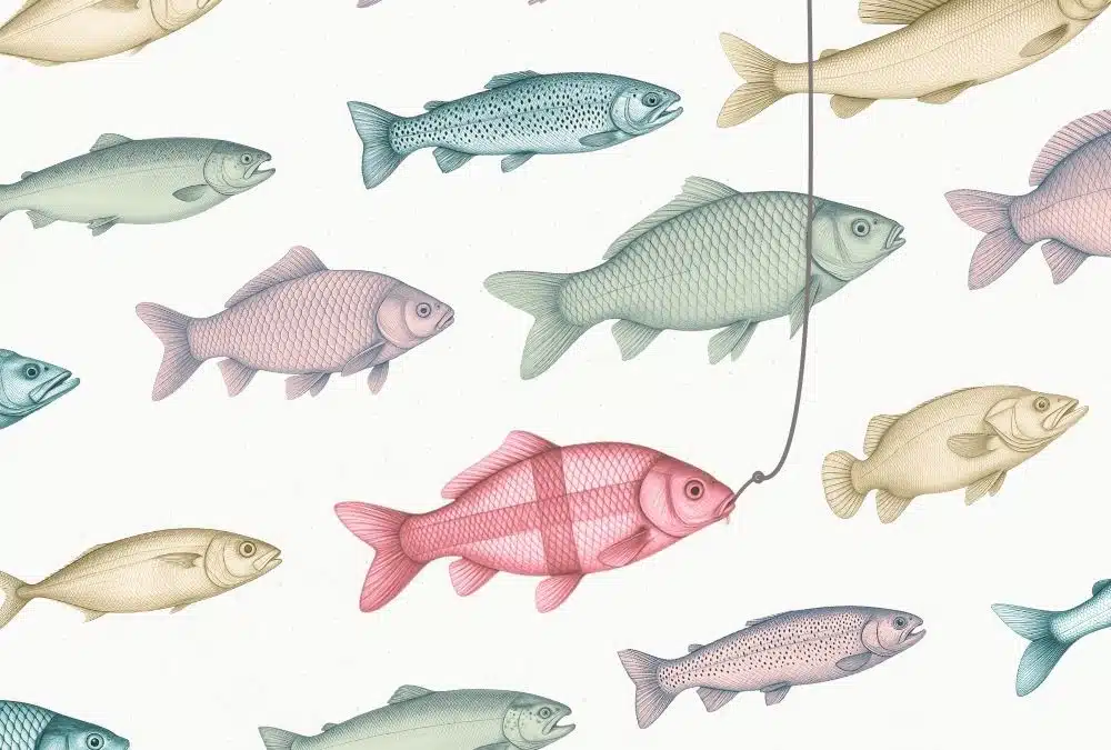 Illustration showing common freshwater fish species found in fishing lakes near Skegness, Lincolnshire.