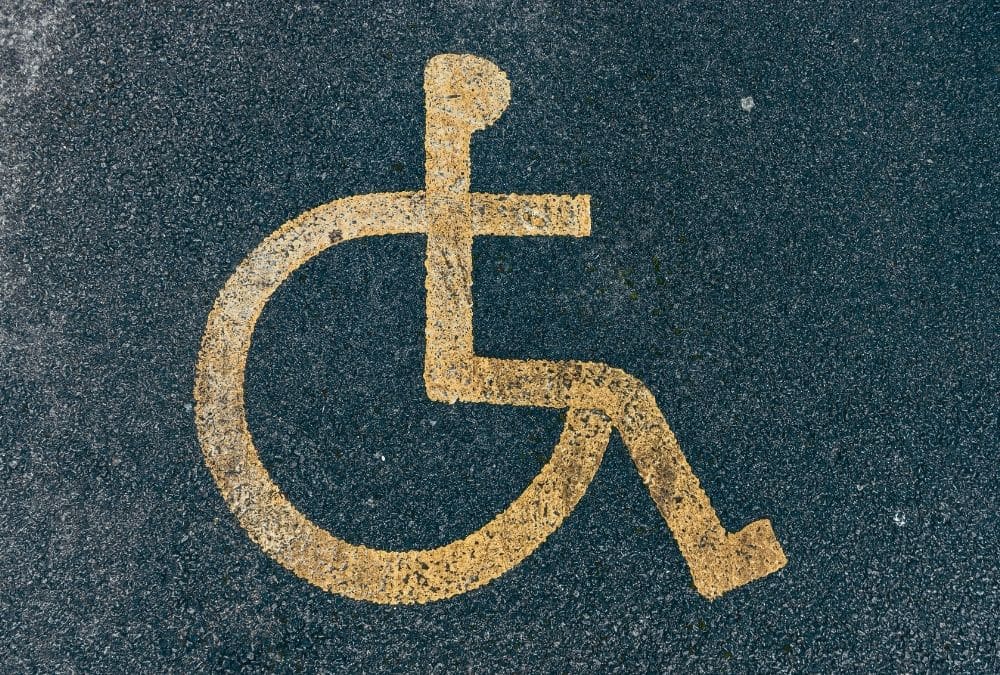 disabled access sign on the floor