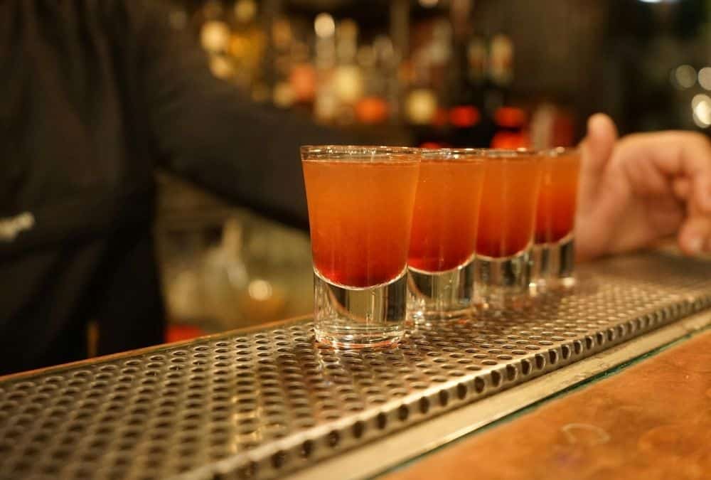 Shots being served at Wolfie’s Wine Bar, a stylish spot among Skegness clubs and bars