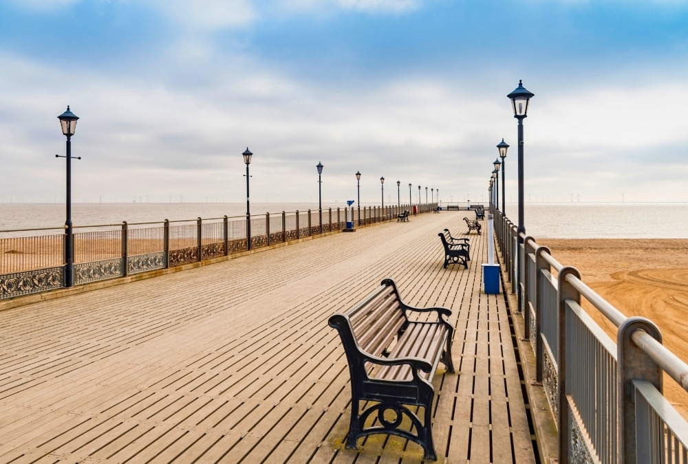 Free walk along Skegness Pier overlooking the North Sea