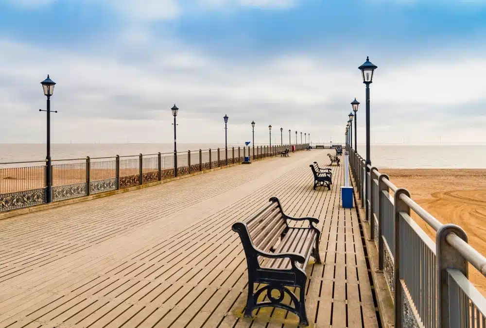 Free walk along Skegness Pier overlooking the North Sea