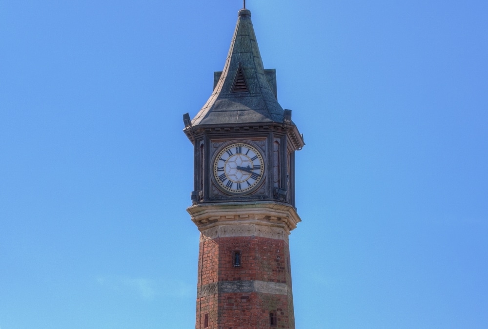 Clock tower landmark in Skegness town centre, free to visit