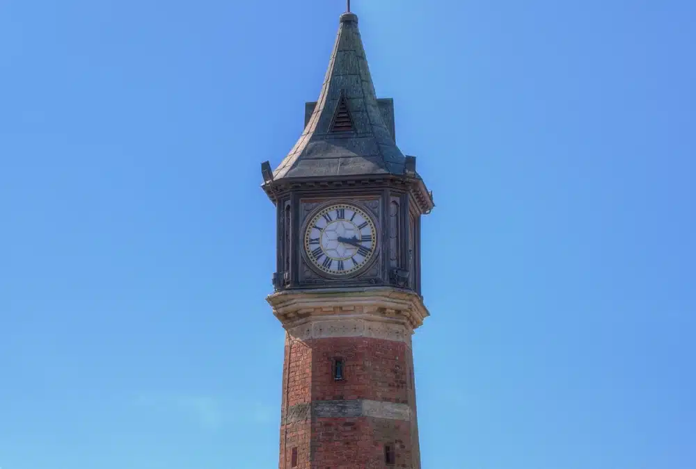 Clock tower landmark in Skegness town centre, free to visit