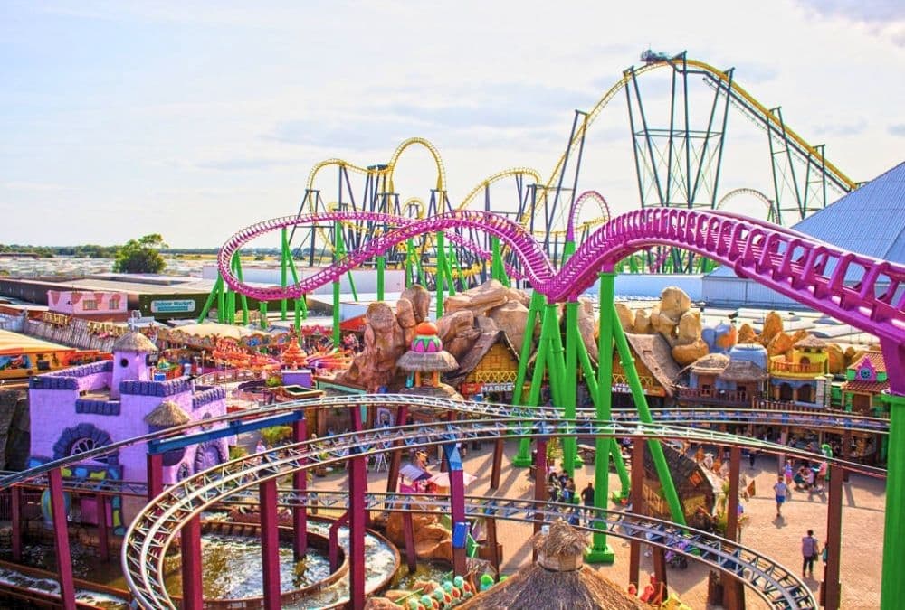 Fantasy Island theme park in Ingoldmells with rollercoasters and indoor Skegness arcade attractions