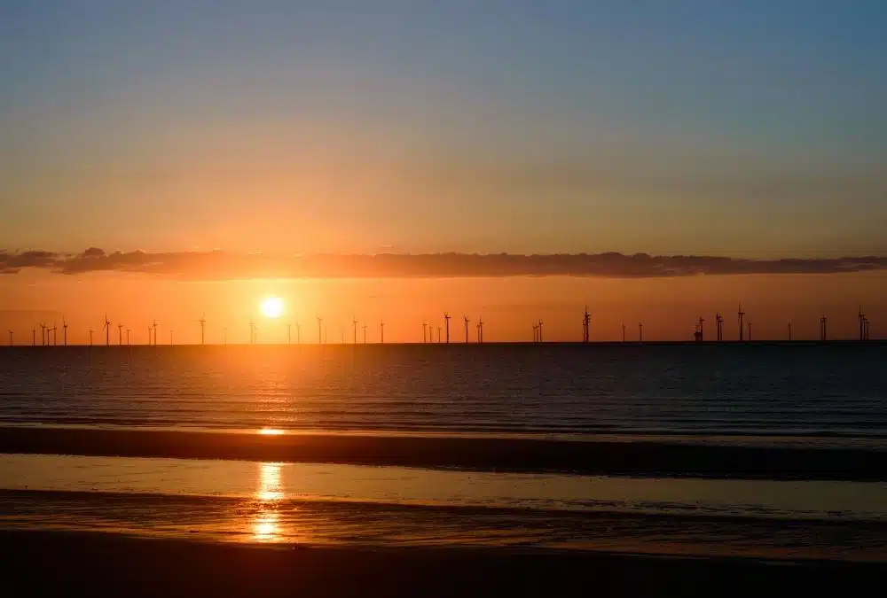 Sunset beach in Skegness