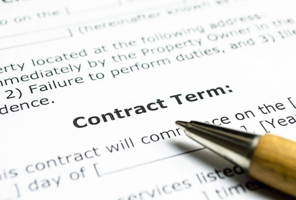 Close-up of contract terms representing a static caravan pitch licence agreement
