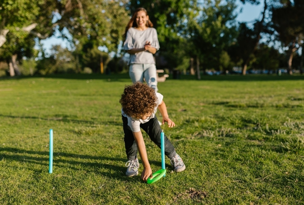 Outdoor games are fun things to take on a caravan holiday with children
