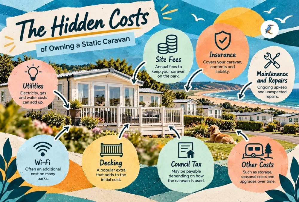 Costs to consider alongside static caravan finance including site fees and insurance